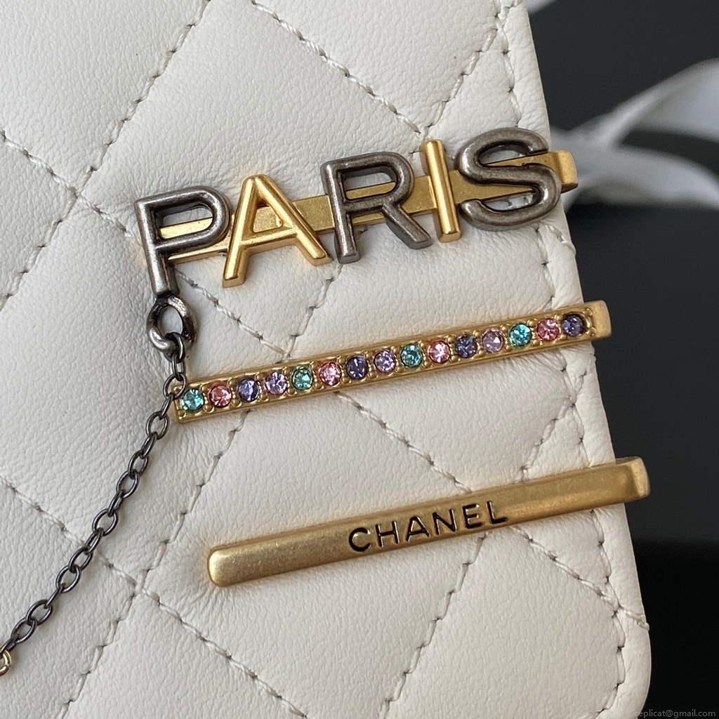 Chanel AP2508 Wallet On Chain Lambskin Shoulder Bag White