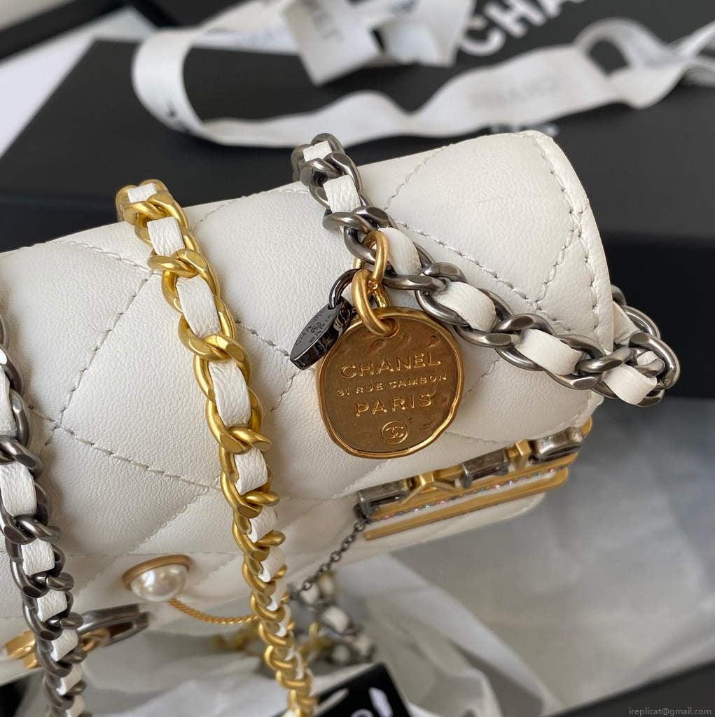 Chanel AP2508 Wallet On Chain Lambskin Shoulder Bag White