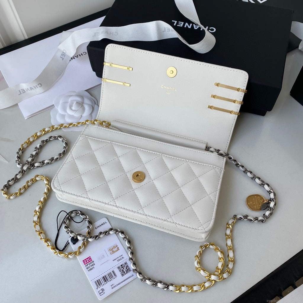 Chanel AP2508 Wallet On Chain Lambskin Shoulder Bag White