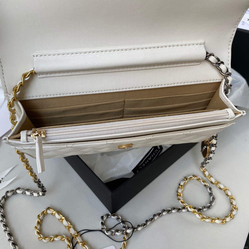 Chanel AP2508 Wallet On Chain Lambskin Shoulder Bag White