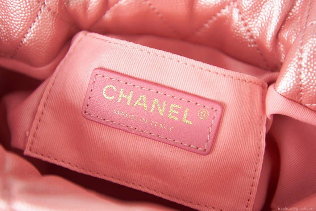 Chanel AS2859 Bucket Bag Shoulder Bag Shiny Grained Calfskin Pink