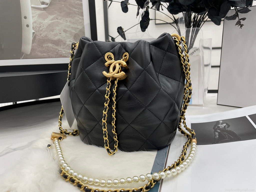 Chanel AS2859 Bucket Bag Lambskin Black