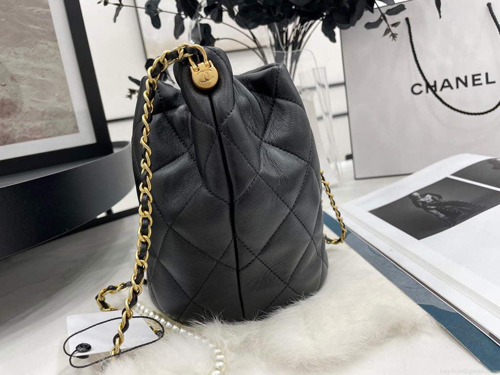 Chanel AS2859 Bucket Bag Lambskin Black