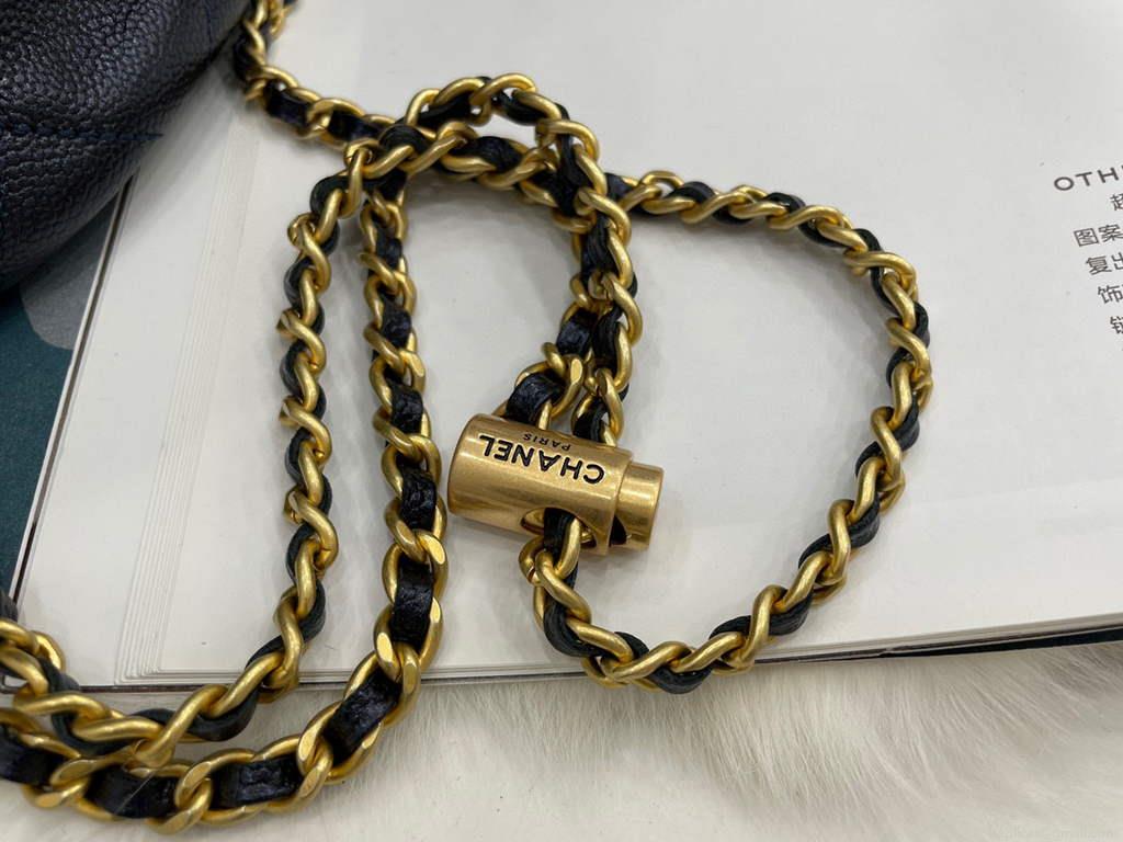 Chanel AS2859 Bucket Bag Lambskin Navy blue