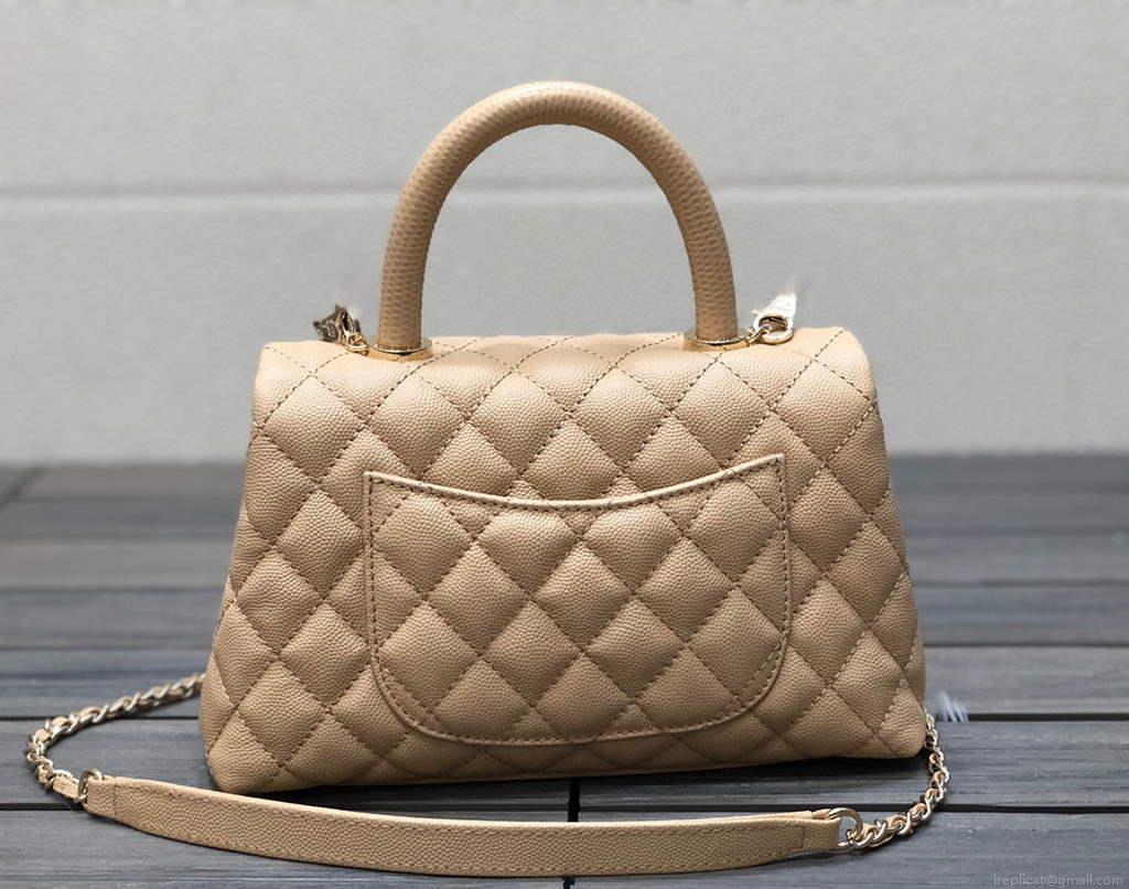 Chanel A92990 Medium Flap Bag With Top Handle Bag Apricot