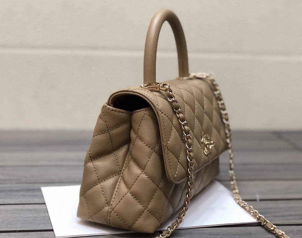 Chanel A92990 Medium Flap Bag With Top Handle Bag Light Apricot