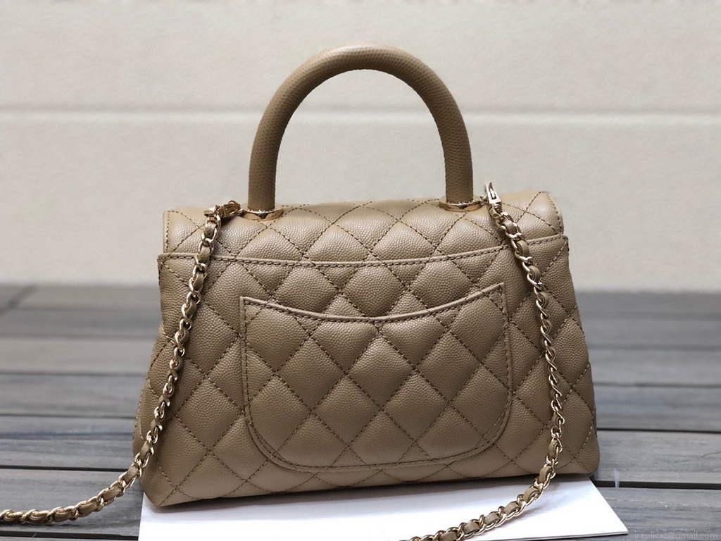 Chanel A92990 Medium Flap Bag With Top Handle Bag Light Apricot
