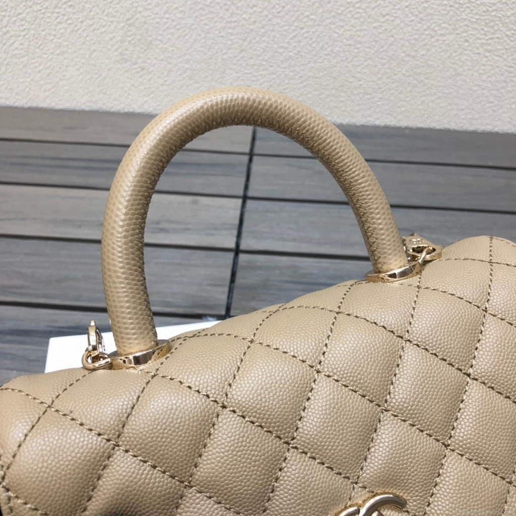 Chanel A92990 Medium Flap Bag With Top Handle Bag Light Apricot