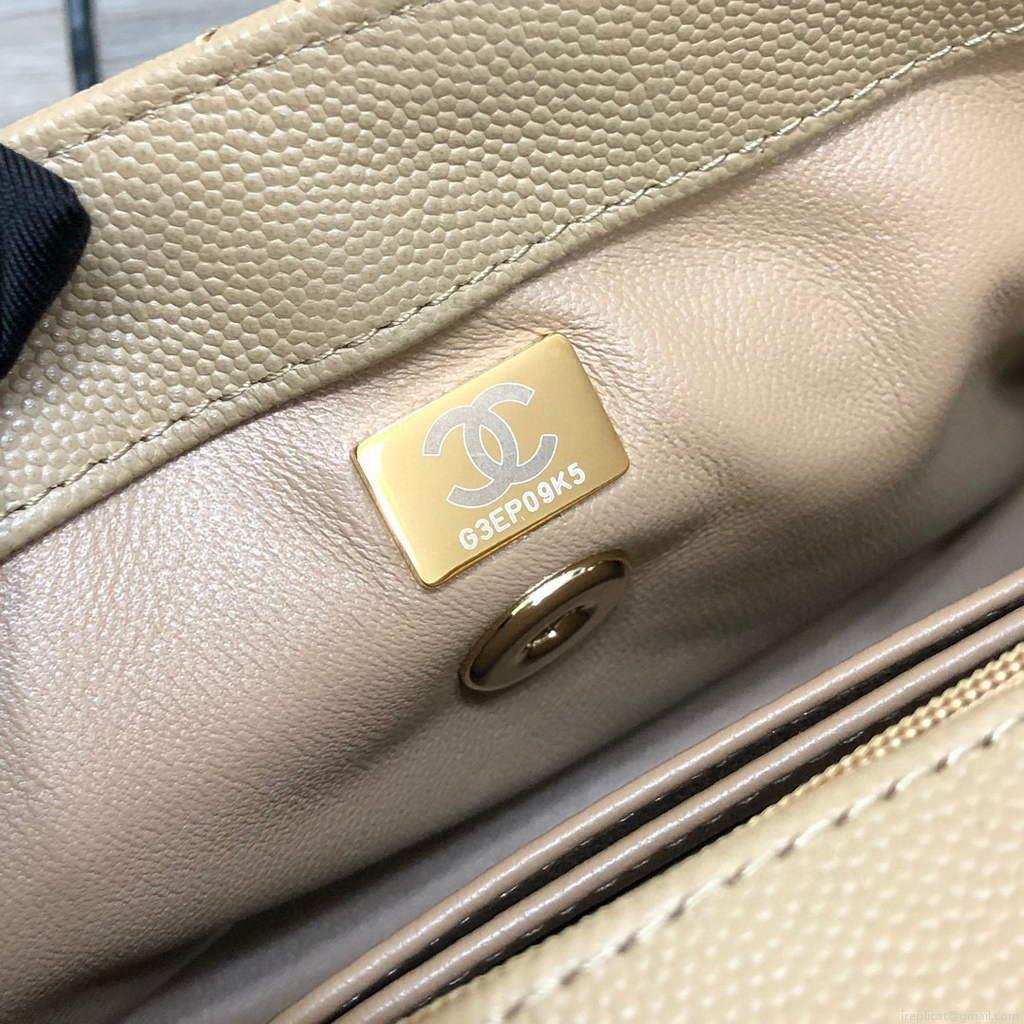 Chanel A92990 Medium Flap Bag With Top Handle Bag Light Apricot