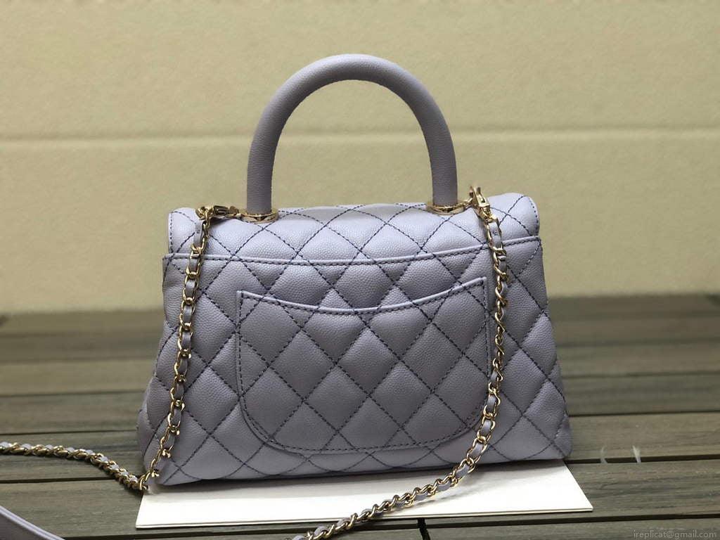 Chanel A92990 Medium Flap Bag With Top Handle Bag Light Purple