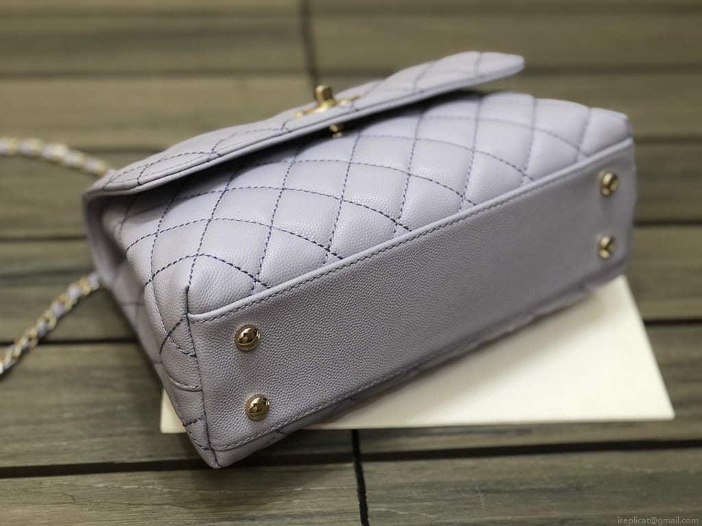 Chanel A92990 Medium Flap Bag With Top Handle Bag Light Purple