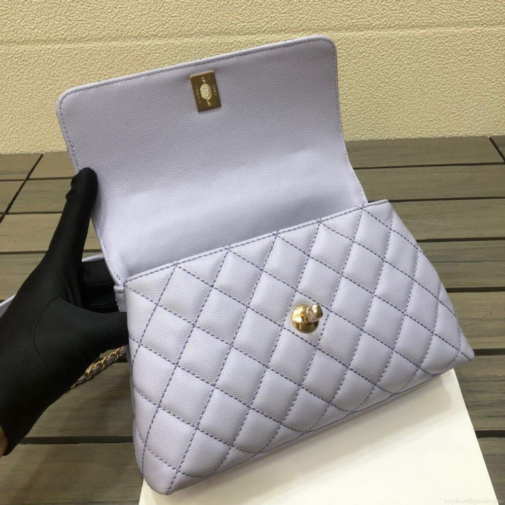 Chanel A92990 Medium Flap Bag With Top Handle Bag Light Purple