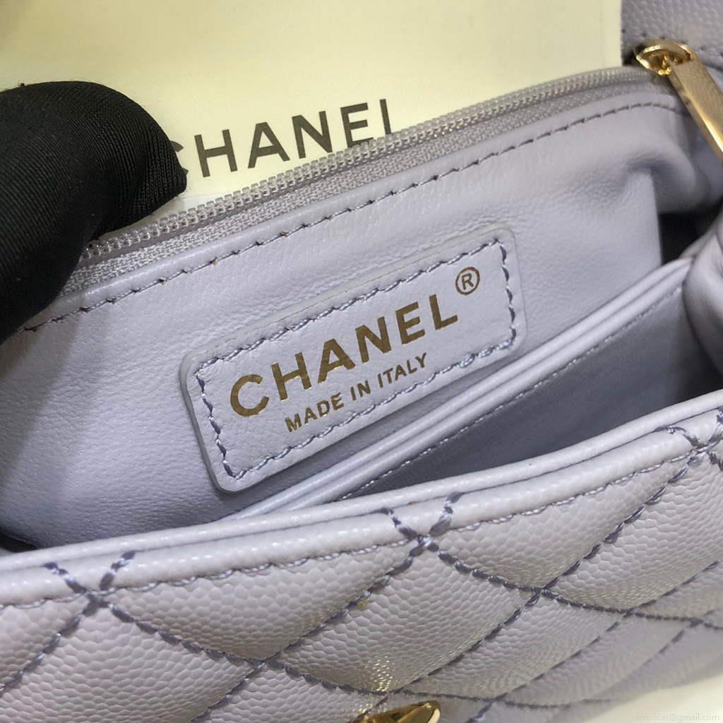 Chanel A92990 Medium Flap Bag With Top Handle Bag Light Purple