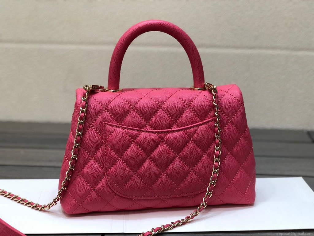 Chanel A92990 Medium Flap Bag With Top Handle Bag Rose Red