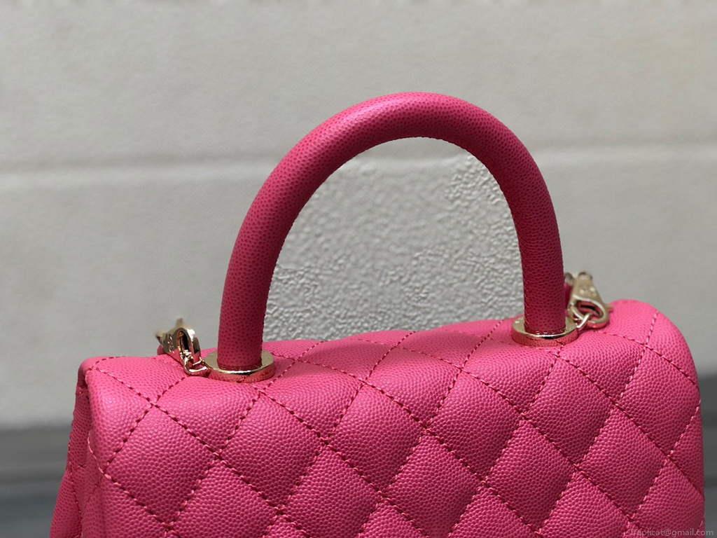 Chanel A92990 Medium Flap Bag With Top Handle Bag Rose Red