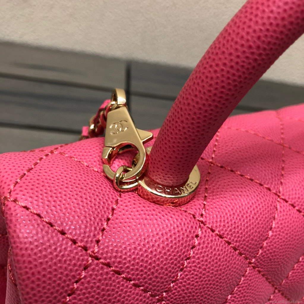 Chanel A92990 Medium Flap Bag With Top Handle Bag Rose Red