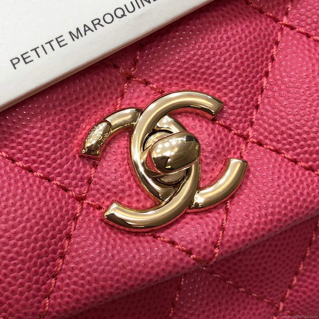 Chanel A92990 Medium Flap Bag With Top Handle Bag Rose Red