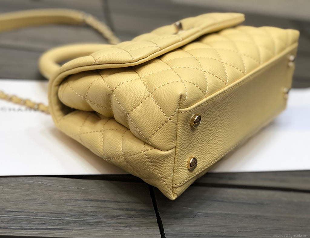 Chanel A92990 Medium Flap Bag With Top Handle Bag Yellow