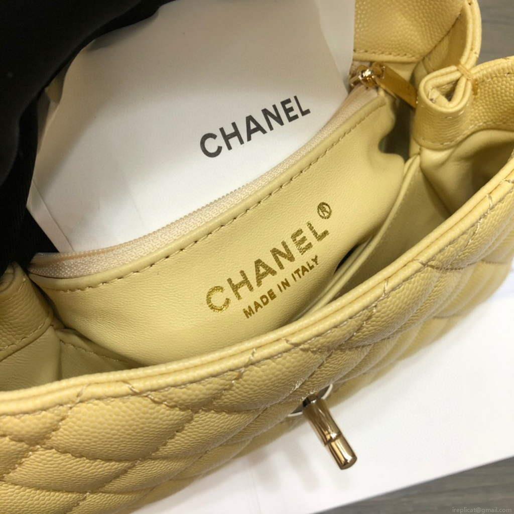 Chanel A92990 Medium Flap Bag With Top Handle Bag Yellow