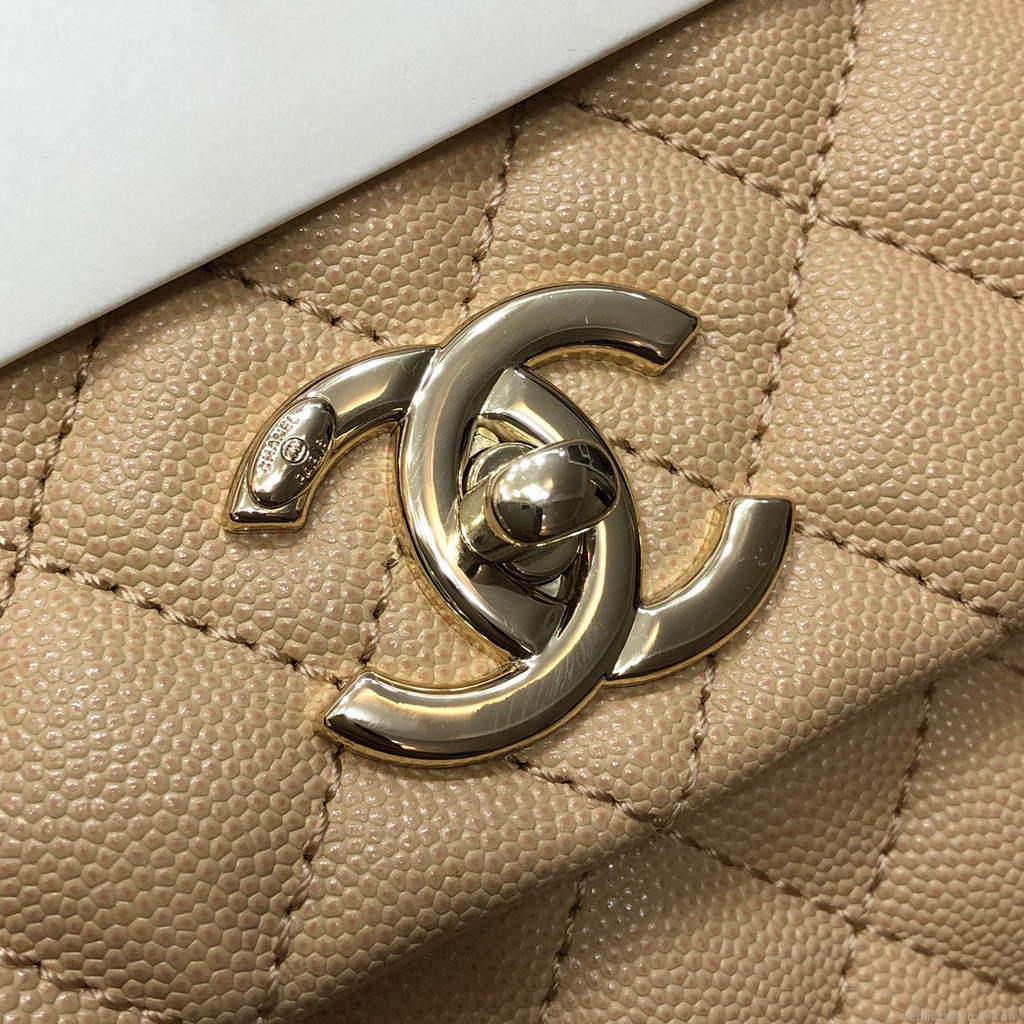 Chanel A92991 Large Flap Bag With Top Handle Bag Apricot