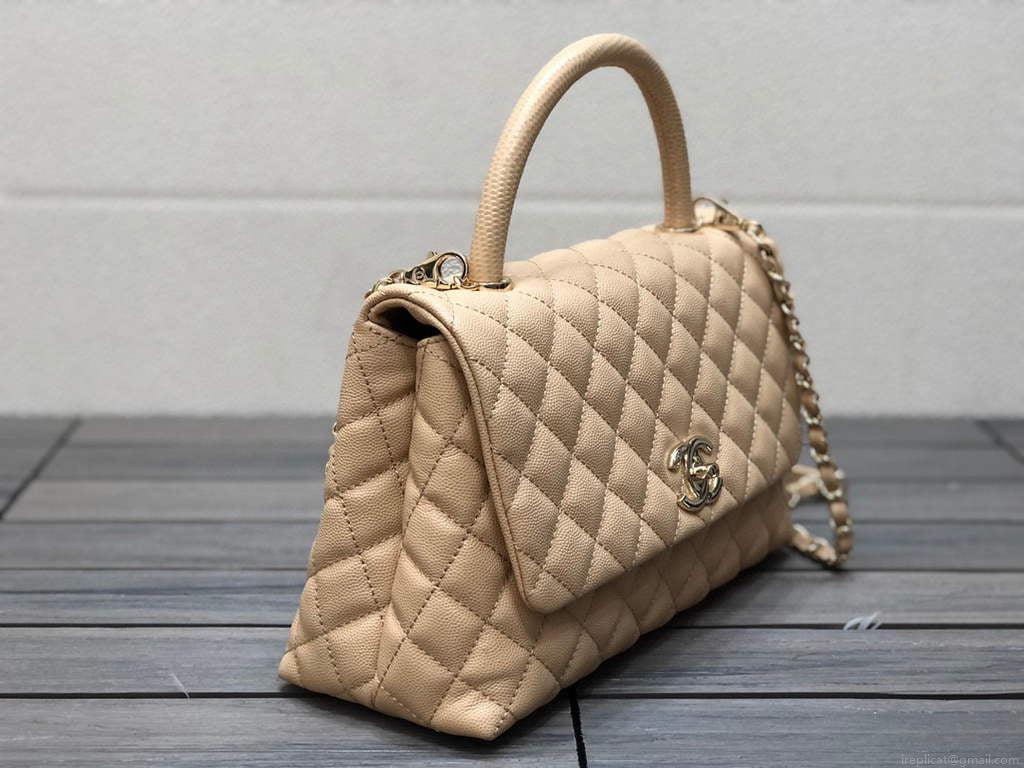 Chanel A92991 Large Flap Bag With Top Handle Bag Apricot