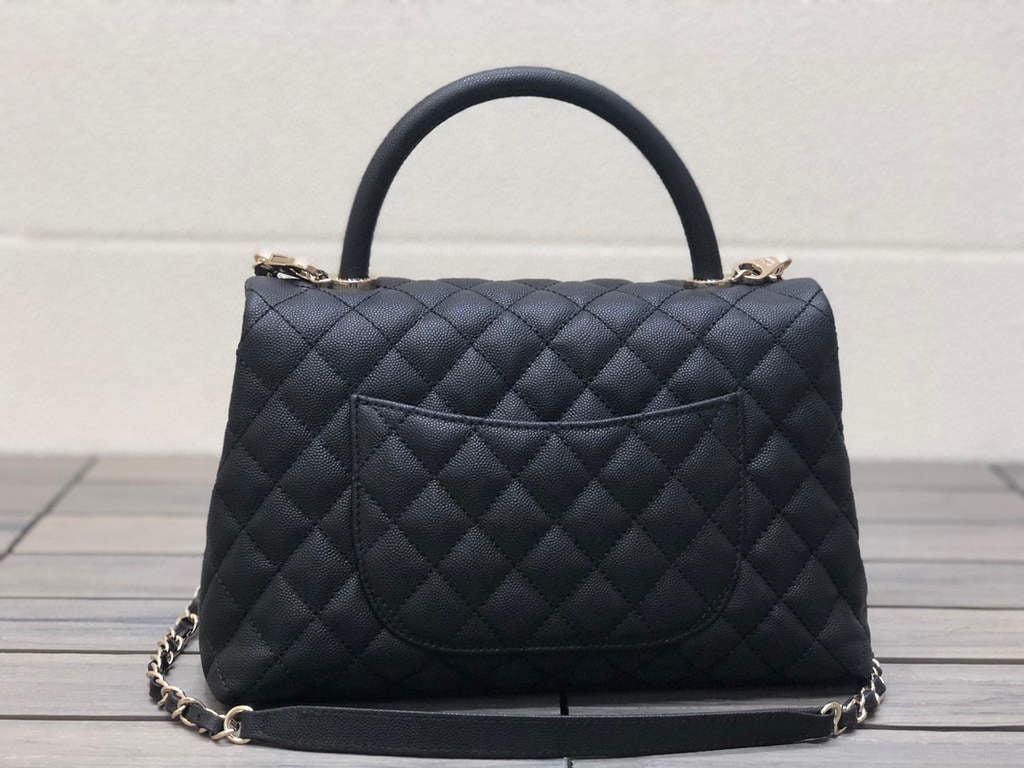 Chanel A92991 Large Flap Bag With Top Handle handBag Black