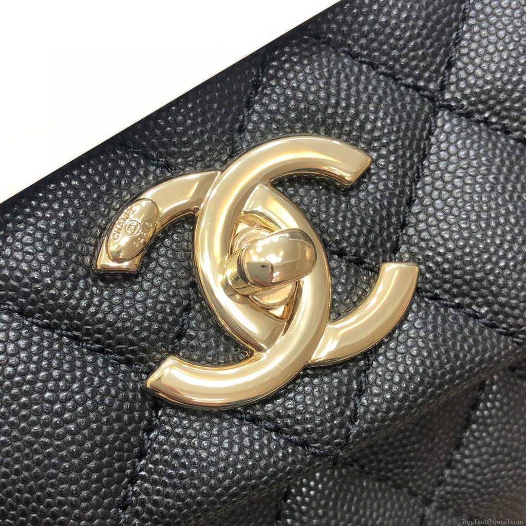 Chanel A92991 Large Flap Bag With Top Handle handBag Black