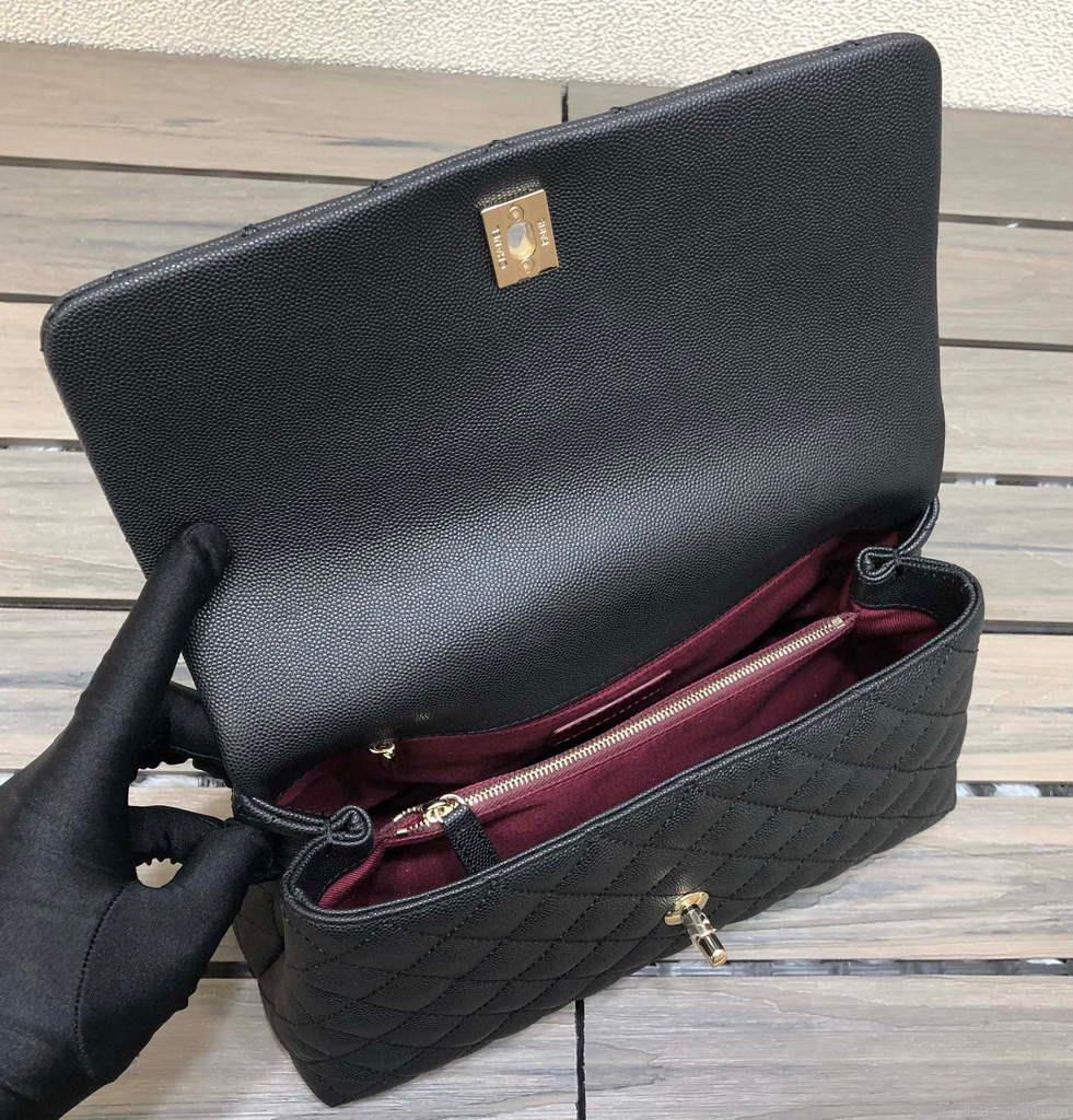 Chanel A92991 Large Flap Bag With Top Handle handBag Black