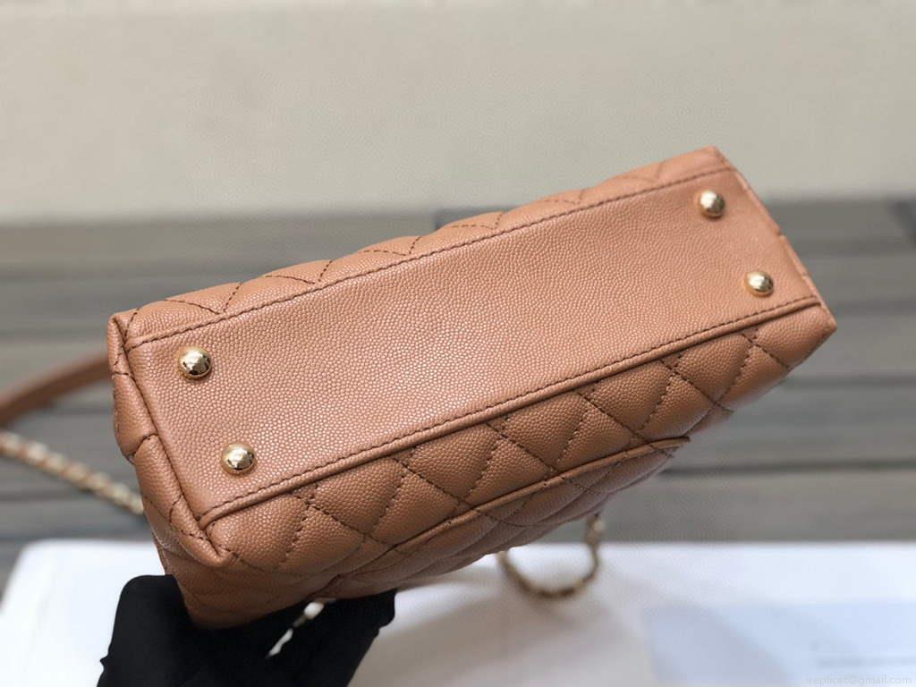 Chanel A92991 Large Flap Bag With Top Handle handBag Brown