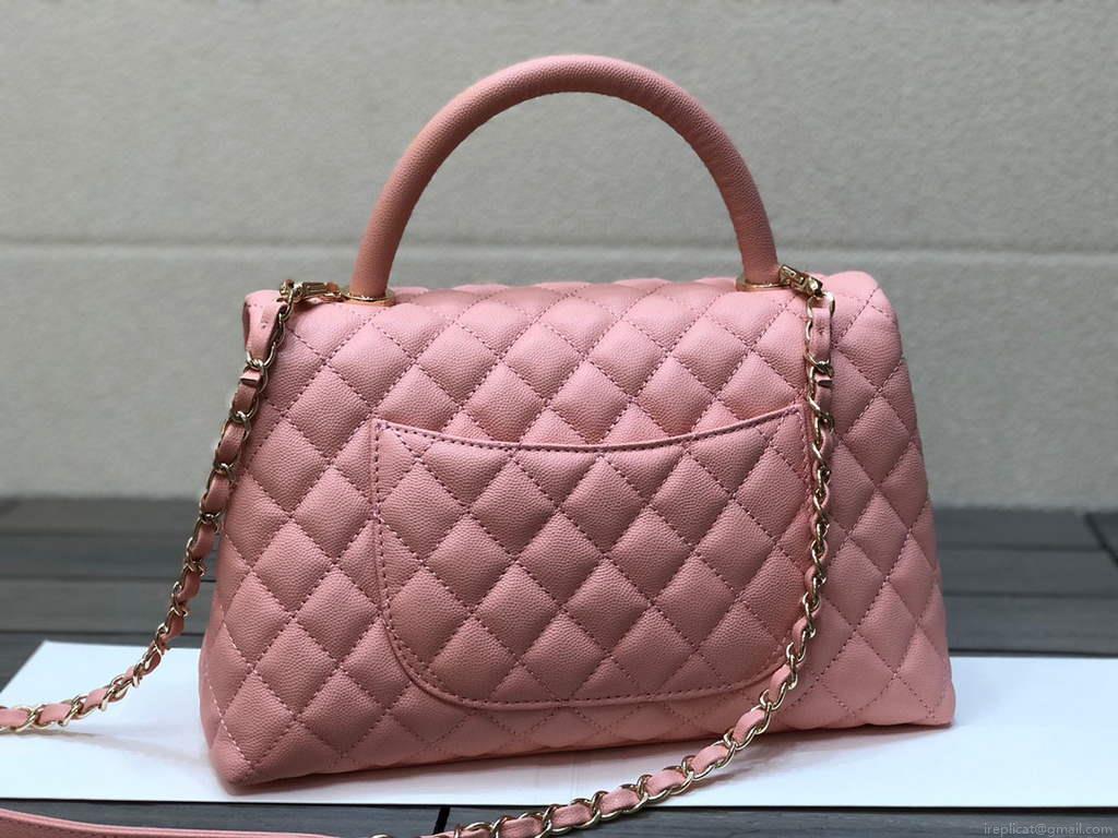 Chanel A92991 Large Flap Bag With Top Handle handBag Pink