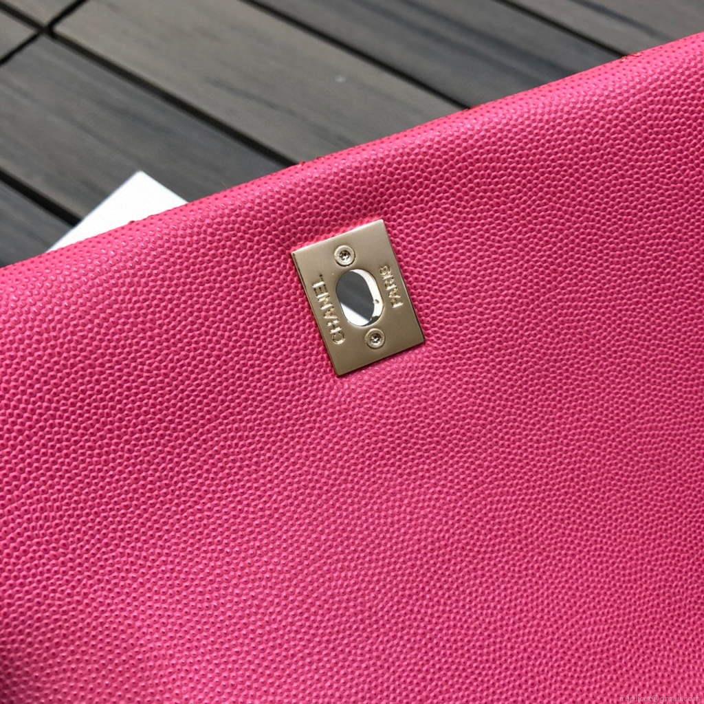 Chanel A92991 Large Flap Bag With Top Handle handBag Rose Red