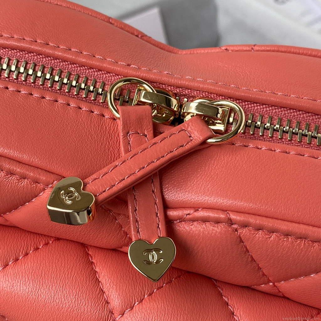 Chanel AS2927 heart clutch with chain Bag AP2784 Lambskin Pink