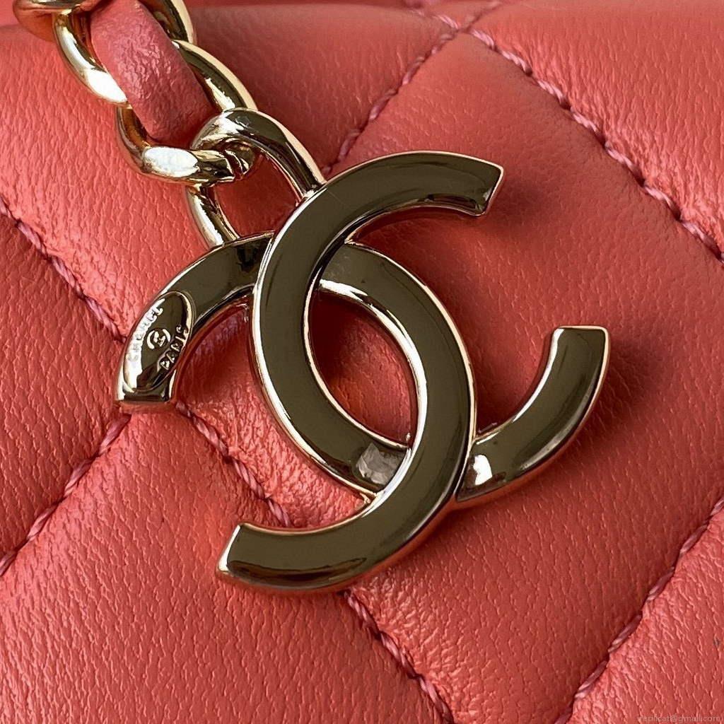 Chanel AS2927 heart clutch with chain Bag AP2784 Lambskin Pink