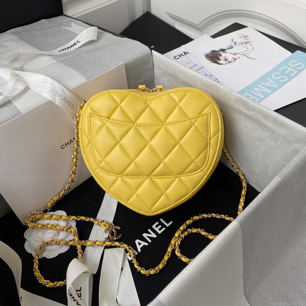 Chanel AS2927 heart clutch with chain Bag AP2784 Yellow