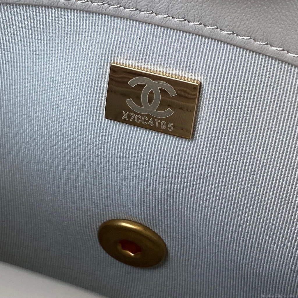 Chanel AS2975 Small Flap Bag Lambskin Gray