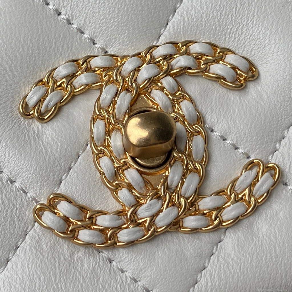 Chanel AS2975 Small Flap Bag Lambskin White