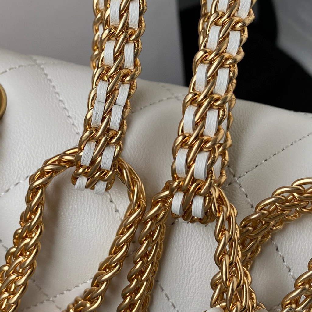 Chanel AS2975 Small Flap Bag Lambskin White