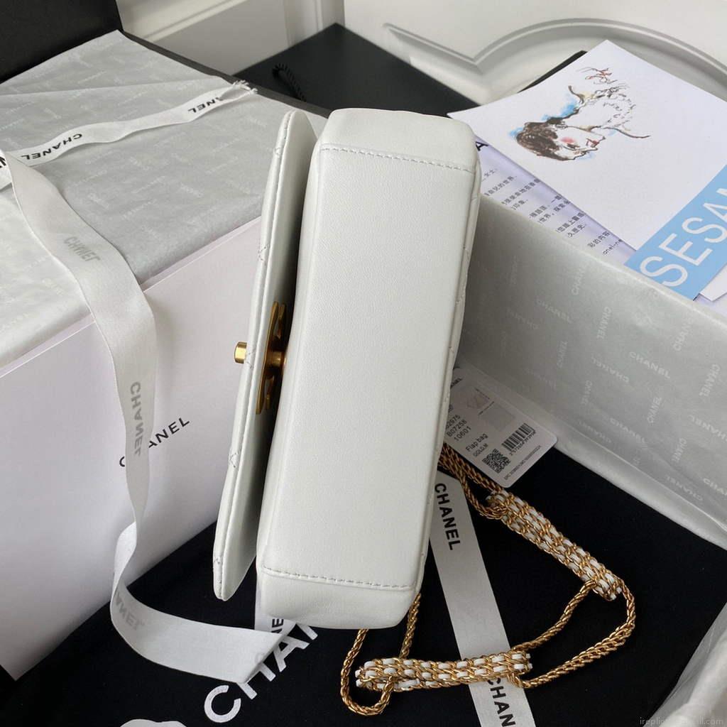 Chanel AS2975 Small Flap Bag Lambskin White