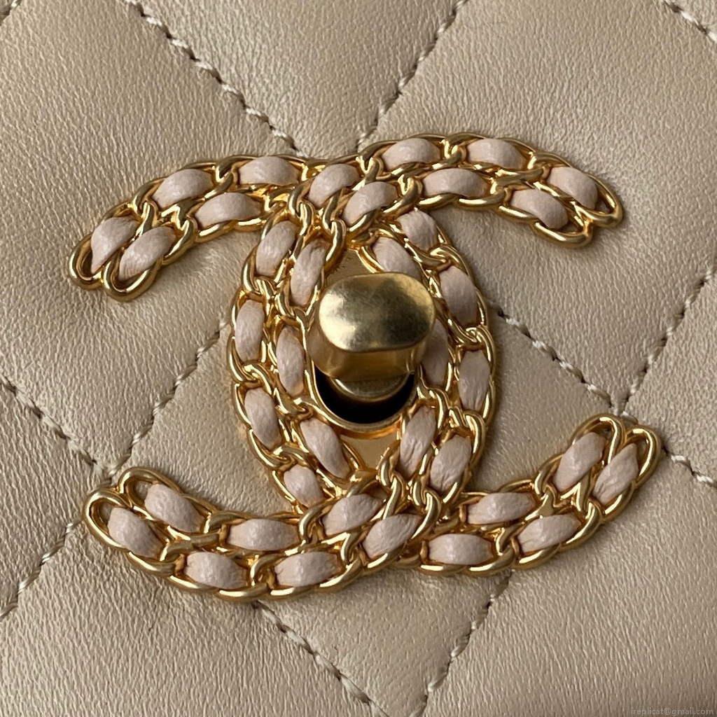 Chanel AS2976 Flap Bag Lambskin Apricot