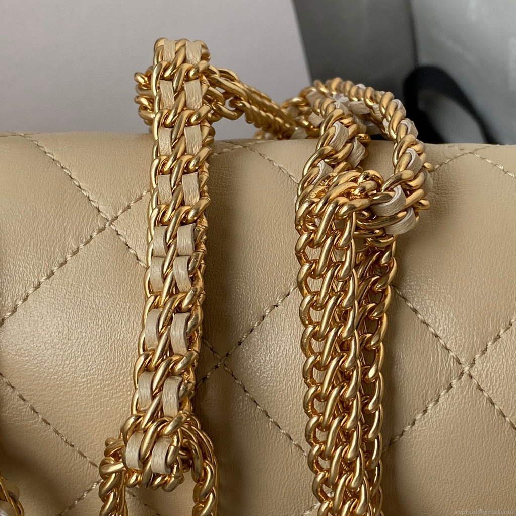 Chanel AS2976 Flap Bag Lambskin Apricot