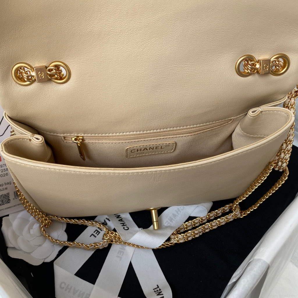 Chanel AS2976 Flap Bag Lambskin Apricot