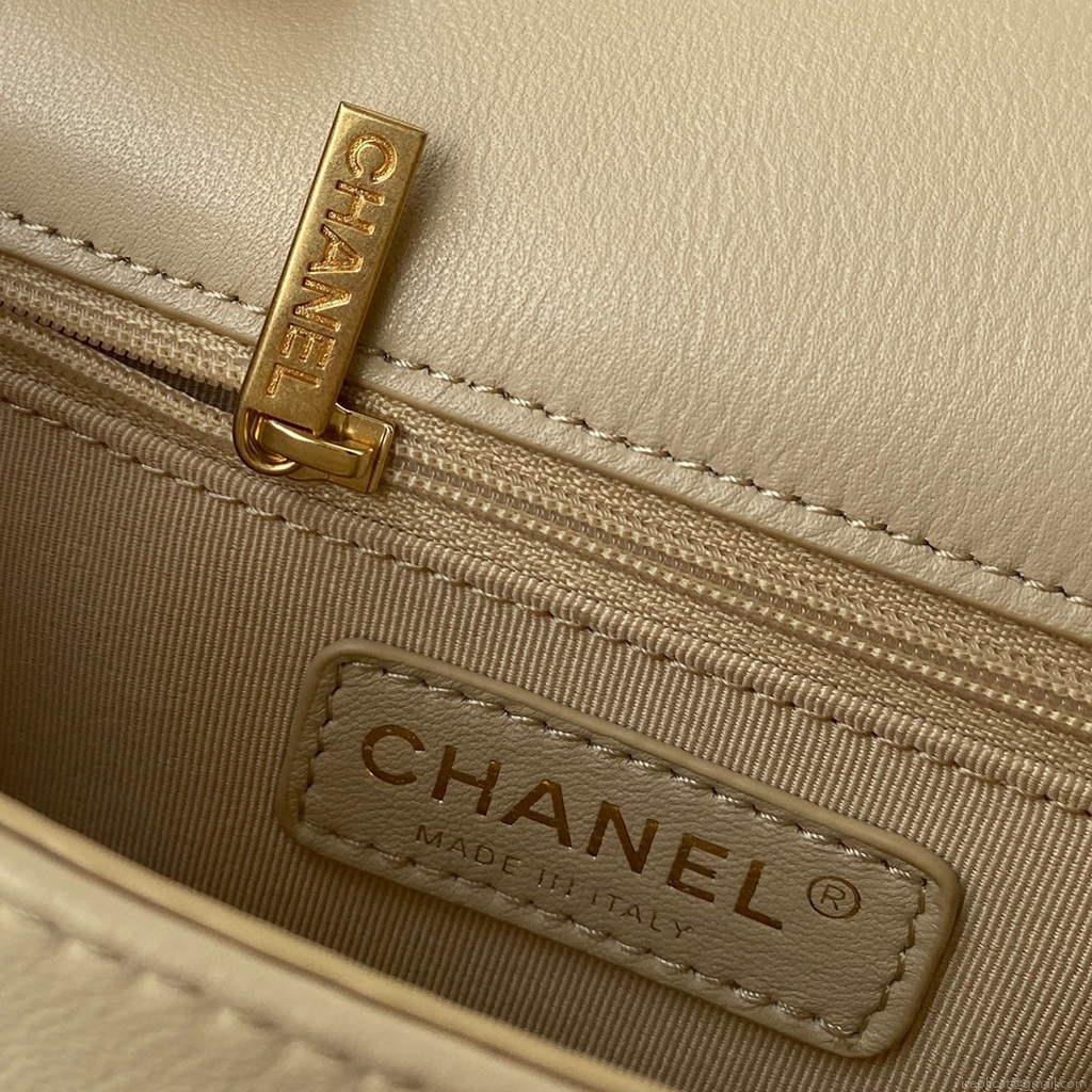 Chanel AS2976 Flap Bag Lambskin Apricot