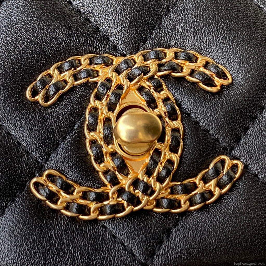 Chanel AS2976 Flap Bag Lambskin Black