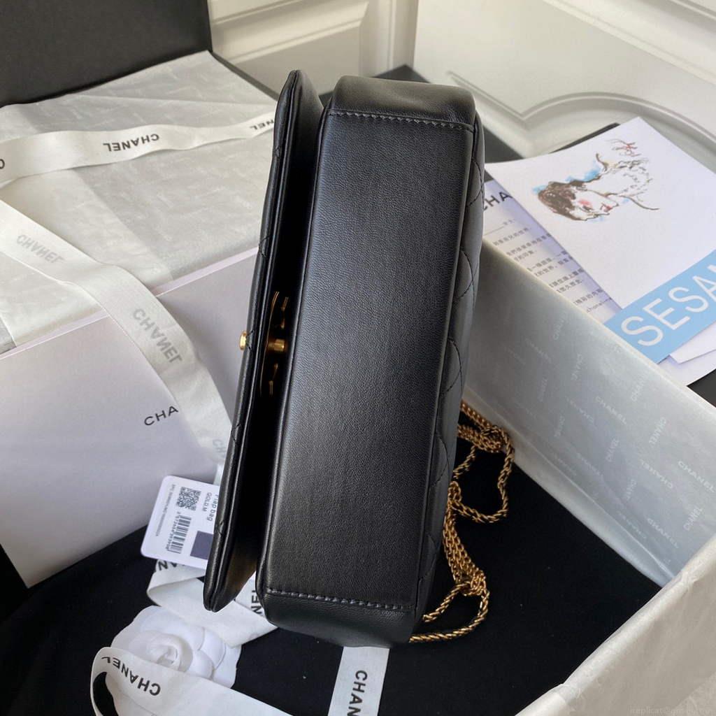 Chanel AS2976 Flap Bag Lambskin Black