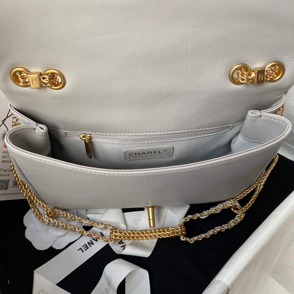 Chanel AS2976 Flap Bag Lambskin Gray