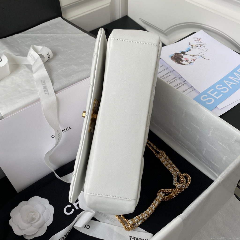 Chanel AS2976 Flap Bag Lambskin White