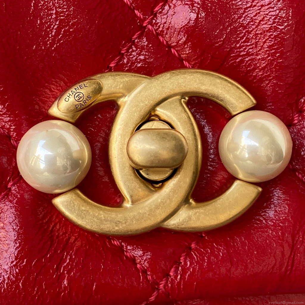 Chanel AS3000 Mini Flap Bag Calfskin Red