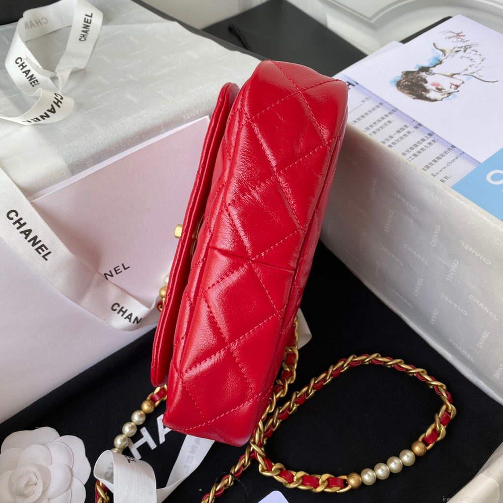 Chanel AS3000 Mini Flap Bag Calfskin Red