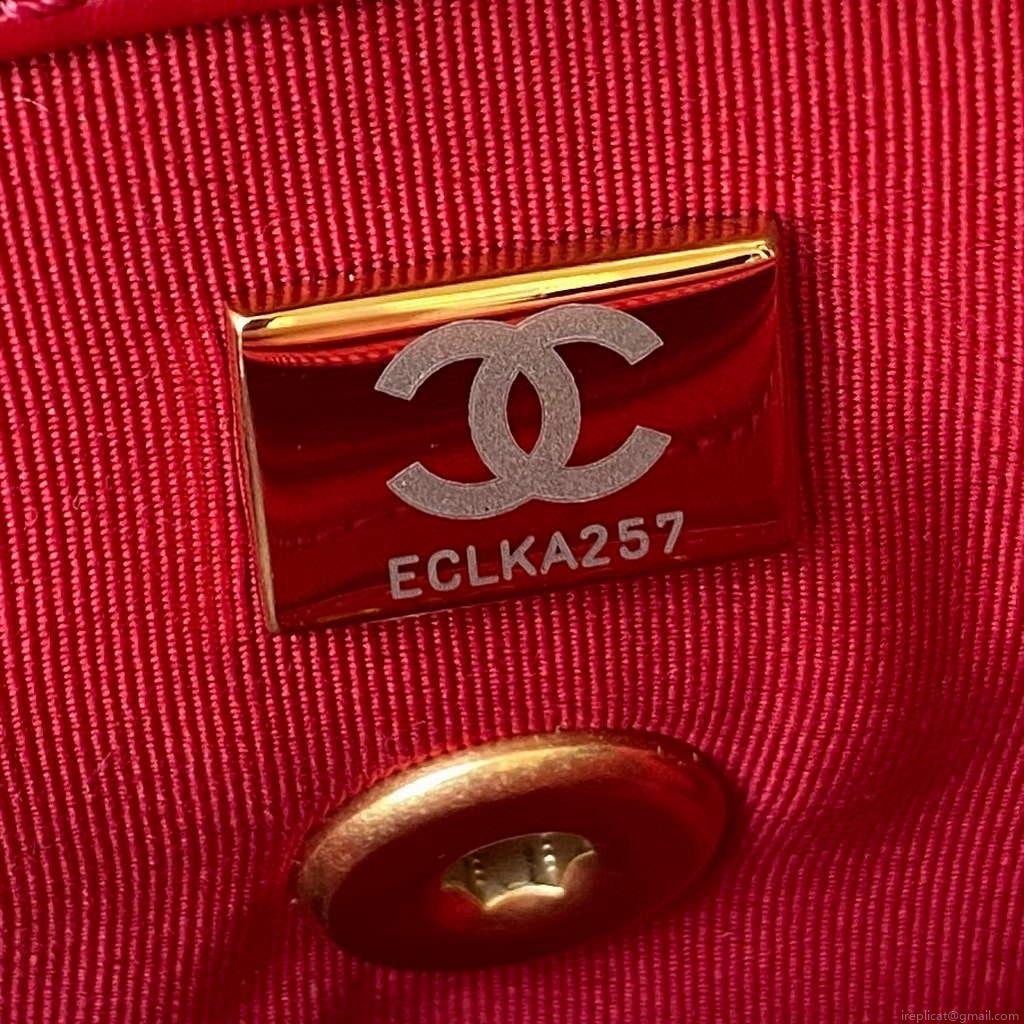 Chanel AS3000 Mini Flap Bag Calfskin Red