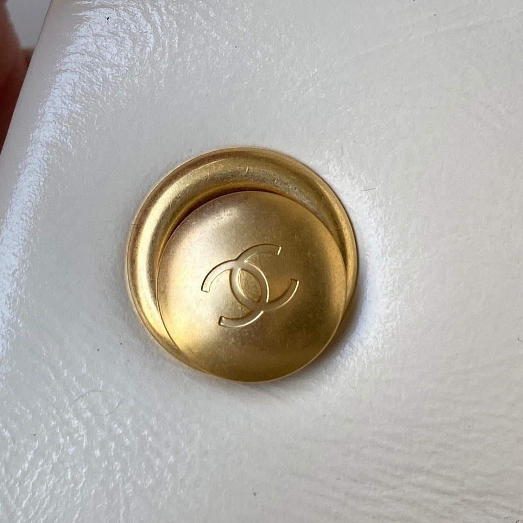 Chanel AS3000 Mini Flap Bag Calfskin White